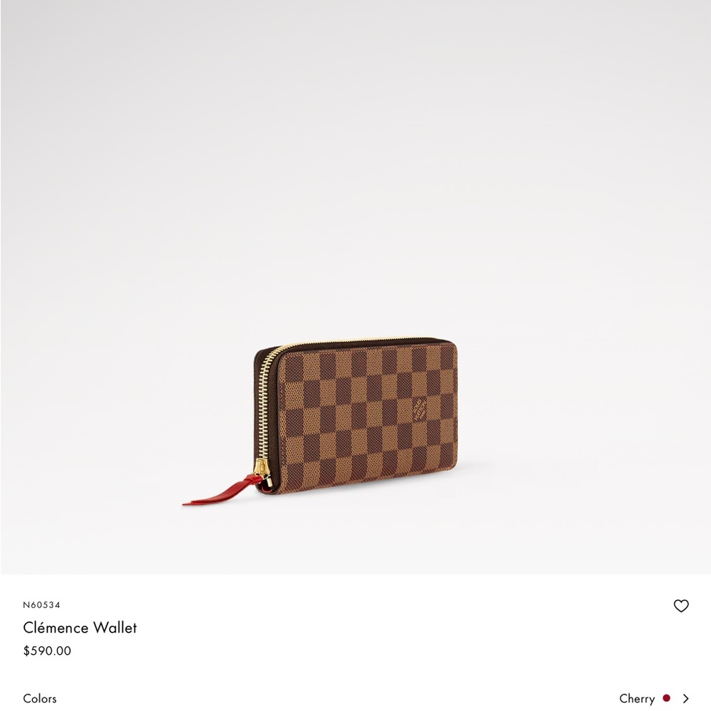 Louis Vuitton CLEMENCE wallet cherry interior rarely used beautiful condition